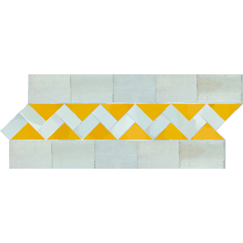 Mosaic House Moroccan tile ZigZag S Riser 30-18 Yellow,   celadon, celadon, green   solid zellige, mosaic, zellij, border, glaze, simple 